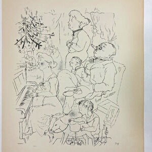 George Grosz "Heilige Nacht" 1930s Art Print Treasury Collection Sketch Vintage